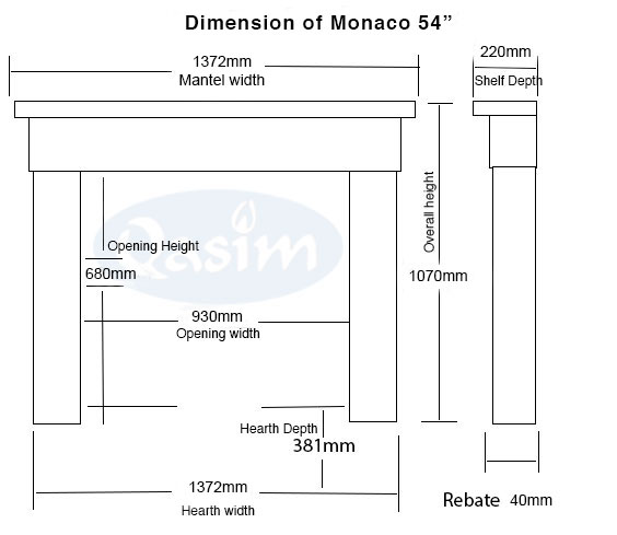 Monaco Dimension 54"